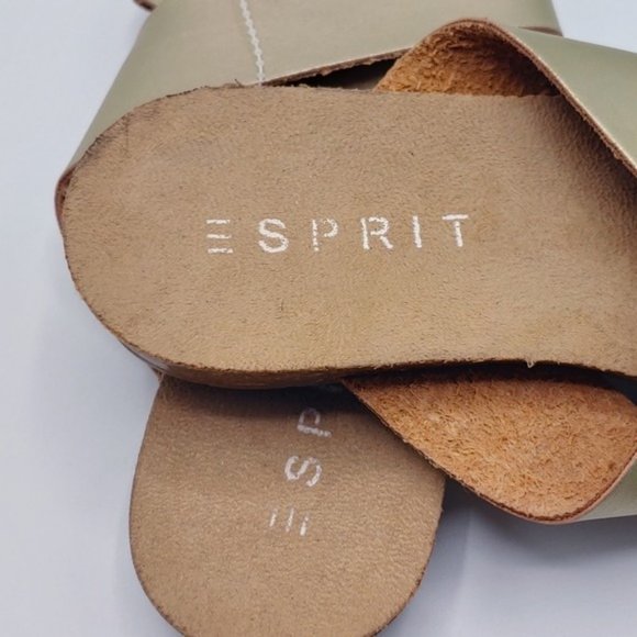ESPRIT Gold Metallic Cross‎ Sandals 6M Vaca Sandals - Picture 6 of 7